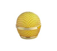 1 tête de microphone de rechange en maille d'acier avec mousse intérieure, convient pour SM58 (doré, 1 pièce)