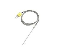 1 thermocouple blindé de détection de température de type K - Longueur du câble : 1 mm - 8 mm de diamètre - Sonde flexible 1100 ℃ - Haute température (sonde 2 m 4 x 200 mm)