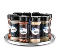 1 Tier Lazy Susan by Lovotex: Stainless Steel 360 Degree Turntable - Rotating 2-Level Tabletop Stand for Your Dining Table, Kitchen Counters and Cabinets - Turning Table Spice Rack Organizer Tray