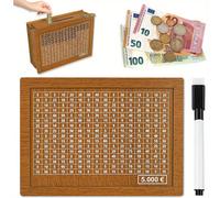 1 Tirelire créative DIY, peut être assemblée par vous-même, décoration d'intérieur, cadeau puzzle, plan numérique réutilisable, tirelire en bois, ornement de bureau, boîte de rangement de monnaie, fou