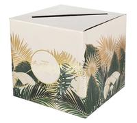 1 Tirelire urne anniversaire Jungle Tropicale Chic ""Happy Birthday"" 20cm REF/8542
