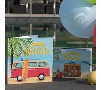 1 Tirelire urne avec 1 Livre d'or vive la Retraite Multicolore REF/7671-7672 Thème île, Tropique, Voyage