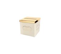 1 Tirelire urne mariage élégante feuillage Baroque 20cm Beige/Ivoire et doré or métallique REF/8326
