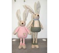 1 Tissu Lapin de Pâques Avec Pieds Télescopiques 70cm Shabby Déco Figurine