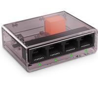 1 to 4 Port Gigabit Ethernet Splitter 1000Mbps High Speed LAN Adapter with USB Cable, Mini Plastic Network Hub,Plug & Play for Router,Modem,PC,IP Camera,Printer,Smart