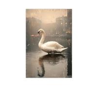 1 toile murale en forme de cygne dans un cadre doré vintage orné d'une peinture à l'huile inspirée de la vie sauvage inspirée de la vie sauvage 3