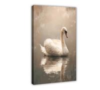 1 toile murale en forme de cygne dans un cadre doré vintage orné d'une peinture à l'huile inspirée de la vie sauvage inspirée de la vie sauvage 1 (1)