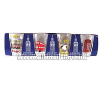 #1 Top Collectible London, England Gold-Rimmed Bus / Routemaster / Route Master Telephone / Phone Box / Telephone Box / Big BenShot Glasses Souvenir! Souvenir / Speicher / Memoria! A Modern, Elegant British UK Collectible! Round Gold Rimmed Shot Glasses With Attractive London Scenes! A Memorable and Authentic British Souvenir! Verres à Liqueur / Schnapsgläser / Bicchierini / Gafas de Tiro! S01