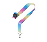 1 Tour de cou pré-imprimé Arc-en-ciel avec mousqueton 2cm de large