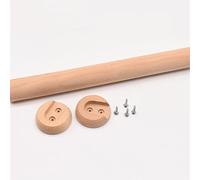 1 tringle de penderie, tringle de suspension en bois, tube de penderie rond, tringle de penderie avec supports d'extrémité, douilles robustes, tringle de penderie for tringle à vêtements de penderie(D
