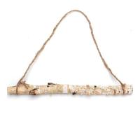 1 tringle décorative en bois flotté avec crochet et cordon, suspension en bois flotté, crochet de branche en bois flotté, tringle décorative pour clés, chapeaux, entrée, décoration de porte, blanc