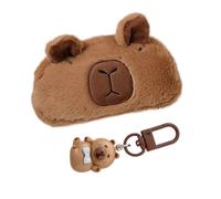 1 Trousse À Crayons Capybara, 1 Pendentif En Résine, Trousse À Crayons En Peluche Dessin Animé Mignon, Cadeau Capybara Créatif, Trousse De Papeterie Pour Étudiants