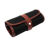 1 Trousse à Crayons Enroulable en Toile à 60 emplacements pour Crayons, Crayons à Fusain, Pochette à Rouler pour Peintre, Artiste, Noir, Noir, 60 Slot, Moderne