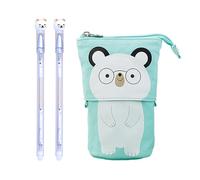 1 Trousse À Crayons Rétractable, 2 Stylos Gel Effaçables, Trousse À Crayons Debout Pour Enfants, Trousse À Crayons Rétractable Avec Fermeture Éclair, Fournitures Scolaires Pour Enfants