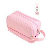 1 Trousse À Crayons Rose Et 1 Porte-Clés Cochon Mignon, Trousse À Crayons De Grande Capacité, Trousse À Crayons Pour Filles, Trousse À Crayons Multifonctionnelle, Papeterie Pour Étudiants