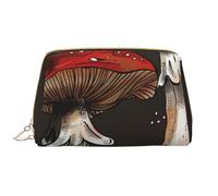 1 trousse de maquillage imprimée champignons rouges pour femme et maman, grande trousse de maquillage de voyage en cuir PVC, cadeau mignon, trousse de toilette avec fermeture éclair, blanc, Taille