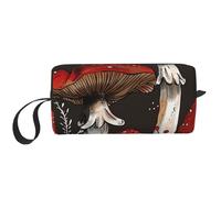 1 trousse de maquillage imprimée champignons rouges - Trousse de toilette simple de voyage étanche pour femmes, mamans et filles, blanc, Taille unique, Trousse de toilette