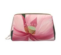 1 trousse de maquillage imprimée fleur de lotus pour femme et maman, petite trousse de maquillage de voyage en cuir PVC, cadeau mignon, trousse de toilette avec fermeture éclair, blanc, Taille unique,