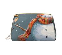 1 trousse de maquillage imprimée Merry Christmas pour femme et maman, petite trousse de maquillage de voyage en cuir PVC, cadeau mignon, trousse de toilette avec fermeture éclair, blanc, Taille