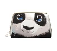1 trousse de maquillage imprimée panda mignon pour femme, maman, petite trousse de maquillage de voyage en cuir PVC, cadeau mignon, trousse de toilette avec fermeture éclair, blanc, Taille unique,