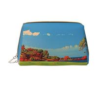 1 trousse de maquillage imprimée pour femme et maman, petite trousse de maquillage de voyage en cuir PVC, cadeau mignon, trousse de toilette avec fermeture éclair, blanc, Taille unique, Trousse de