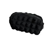 1 trousse de maquillage, trousse de maquillage, trousse à crayons de couleur unie, sac à oreiller, fournitures scolaires, boîte de papeterie, organisateur de cosmétiques, Noir , Taille unique