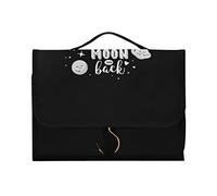 1 trousse de toilette à suspendre « I love you to the moon and back », motif planètes spatiales, noir foncé, trousse de toilette à suspendre, organisateur de maquillage, brosse de rangement portable