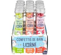 "1 TUBE " Confettis Licorne Bain Moussant Enfant - Senteur Pêche, Fraise, Pomme - Moment de Jeu et de Détente Rigolo - Faits à Base d'Ingrédients Naturels - Baignoire, Bain Enfant - French Tendance