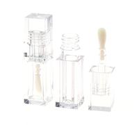 1 tube de rouge à lèvres carré transparent, grand pinceau vide pour baume à lèvres liquide, flacon d'échantillon de maquillage de voyage, rouge à lèvres fait maison, claire, 7ml