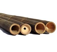 1 tube en bambou de 200 cm, diamètre de 6 à 8 cm, noir et marron
