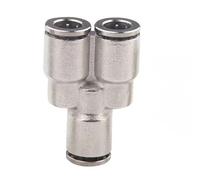 1 tube OD PU PE PV PM coude Y Tee cuivre nickelé à dégagement rapide Push To Connect raccords pneumatiques(PY,12mm OD Tube)