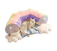 1 tunnel interactif lavable en forme de labyrinthe pour chat | Tunnel amovible pour chat pour chat permettant d'explorer l'exercice, se détendre et se reposer, 90 x 55 x 27 cm