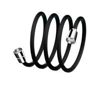 1 tuyau flexible de douche en nylon de 1,5/2 m, haute pression, antidéflagrant, grand débit, for salle de bain, rallonge G1/2 pouce(Black,2M)