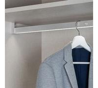 (1 Unite) Barre de penderie pour armoire avec lumière LED, réglable 1.008-1.158 mm, batterie amovible, détecteur de mouvement, Lumière Blanc naturel, Aluminium, Anodisé mat Anodisé mat G
