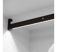 (1 Unite) Barre de penderie pour armoire avec lumière LED, réglable 558-708 mm, batterie amovible, détecteur de mouvement, Lumière Blanc naturel, Aluminium, Anodisé mat Anodisé mat G