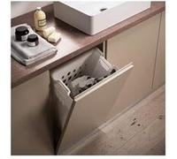 Emuca Panier à linge pour module 450 mm – Plastique blanc – Mécanisme rabattable