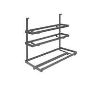 (1 Unite) Porte-rouleau de cuisine, à accrocher, acier, gris anthracite.