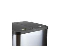 (1 Unite) Poubelle extérieure à 2 compartiments de 15 litres, acier inoxydable