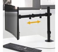 (1 Unite) Support ecran pc 13 à 32 pouces pour table, inclinaison et rotatif à 360°, jusqu'à 8 kg, MAX VESA 75x75mm-100x100mm, acier, noir. Peint en noir G