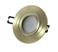 1 unité Wonderlamp - Spot encastrable classique rond avec douille GU10, angle d'inclinaison 30°, 230 V, diamètre 9,3 x 2,5 cm, cuir