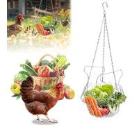 1 UNITɠÉlément Nourriture Poules Suspendue Légumes, Mangeoire Poules, Mangeoire Anti Nuisible Poule, Accessoires Poulailler, Pliable 42 cm (16,5 Pouces) 4 Chaînes, Distributeur Fruits Poules Volaille