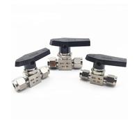 1 vanne à bille double virole en acier inoxydable 304 6 mm 8 mm 10 mm 1/8" 1/4" 3/8" Tube hexagonal Valve d'instruments source d'air (1/2")
