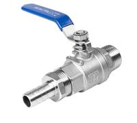 1 vanne à bille Pagoda 304SS - Adaptateur de valve à filetage mâle pour tuyau d'eau - Durable et résistant à l'érosion (DN 15 x 12 mm)