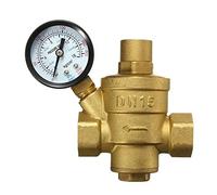 1 vanne de réduction de pression d'eau en laiton haute pression DN15 - Débit réglable avec manomètre de décharge, 1/2 po