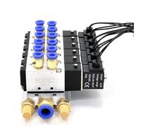 1 vanne électromagnétique multi-voies combinaison 4V110-06 stations de collecteur DC12 V 24 V AC 220 V avec raccords 5 ports 2 positions électrovannes (3 rangées de 6 mm, DC12 V)