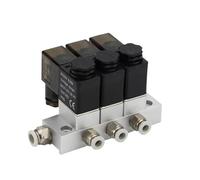 1 vanne électromagnétique pneumatique multi-voies 2v025 12 V 24 V 110 V 220 V 2 voies normalement fermée (DC 12 V 6 mm, 4 stations)