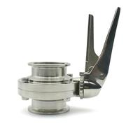 1 vanne sanitaire en acier inoxydable 304 - Vanne de régulation de débit à bride Tri for produits laitiers - 3/4" à 4"(38mm Ferrule 50.5)