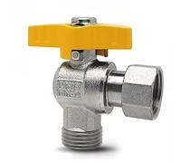 1 vanne triangulaire de séparation d'eau DN20 3/4" femelle à double pivot for chauffe-eau - Construction robuste en laiton HPB58(Yellow Handle)