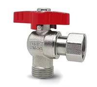 1 vanne triangulaire de séparation d'eau DN20 3/4" femelle à double pivot for chauffe-eau - Construction robuste en laiton HPB58(Red Handle)