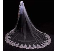 1 Veaux de mariée à Ivoire avec des Voies de Mariage de la cathédrale de la Cathédrale Lace Applique